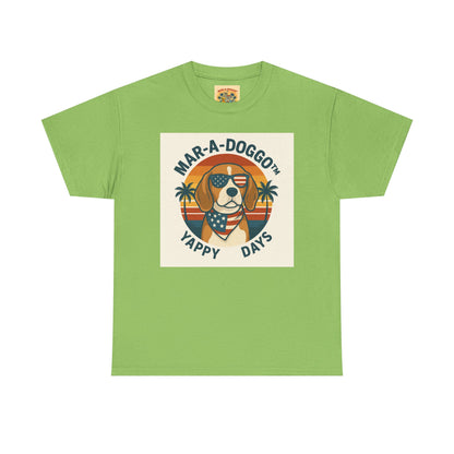 Mar-A-Doggo Tee – Retro Beach Dog Graphic T-Shirt (“Yappy Days”)