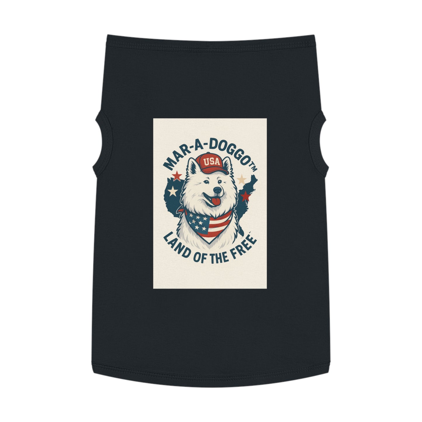 Patriotic Pet Tank Top — "Mar-A-Doggot: Land of the Free" Dog Shirt