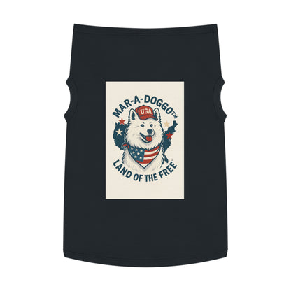 Patriotic Pet Tank Top — "Mar-A-Doggot: Land of the Free" Dog Shirt