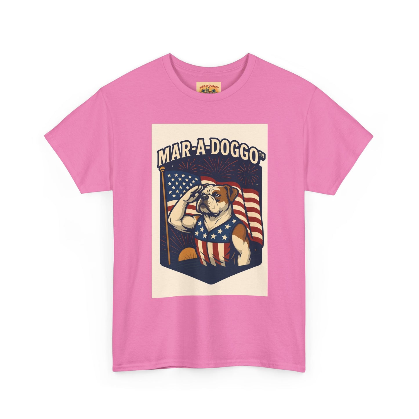 Mar-A-Doggo Patriotic Tee — American Flag Bulldog Graphic T-Shirt