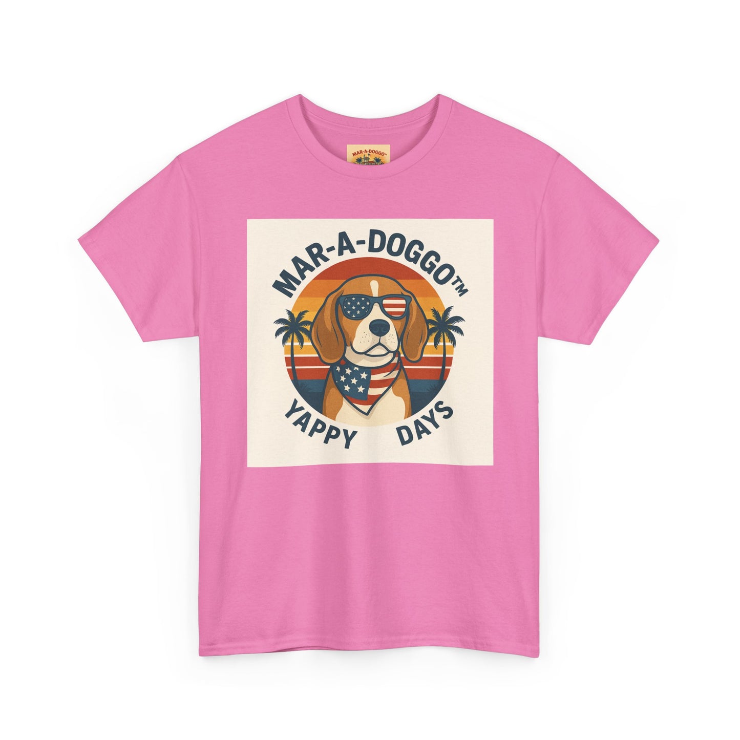 Mar-A-Doggo Tee – Retro Beach Dog Graphic T-Shirt (“Yappy Days”)