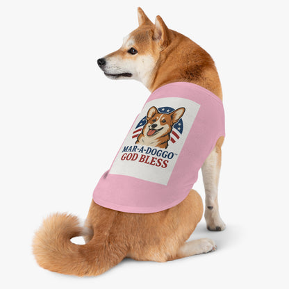 Patriotic Corgi Dog Tank – “Mar-A-Doggo God Bless” Pet Shirt
