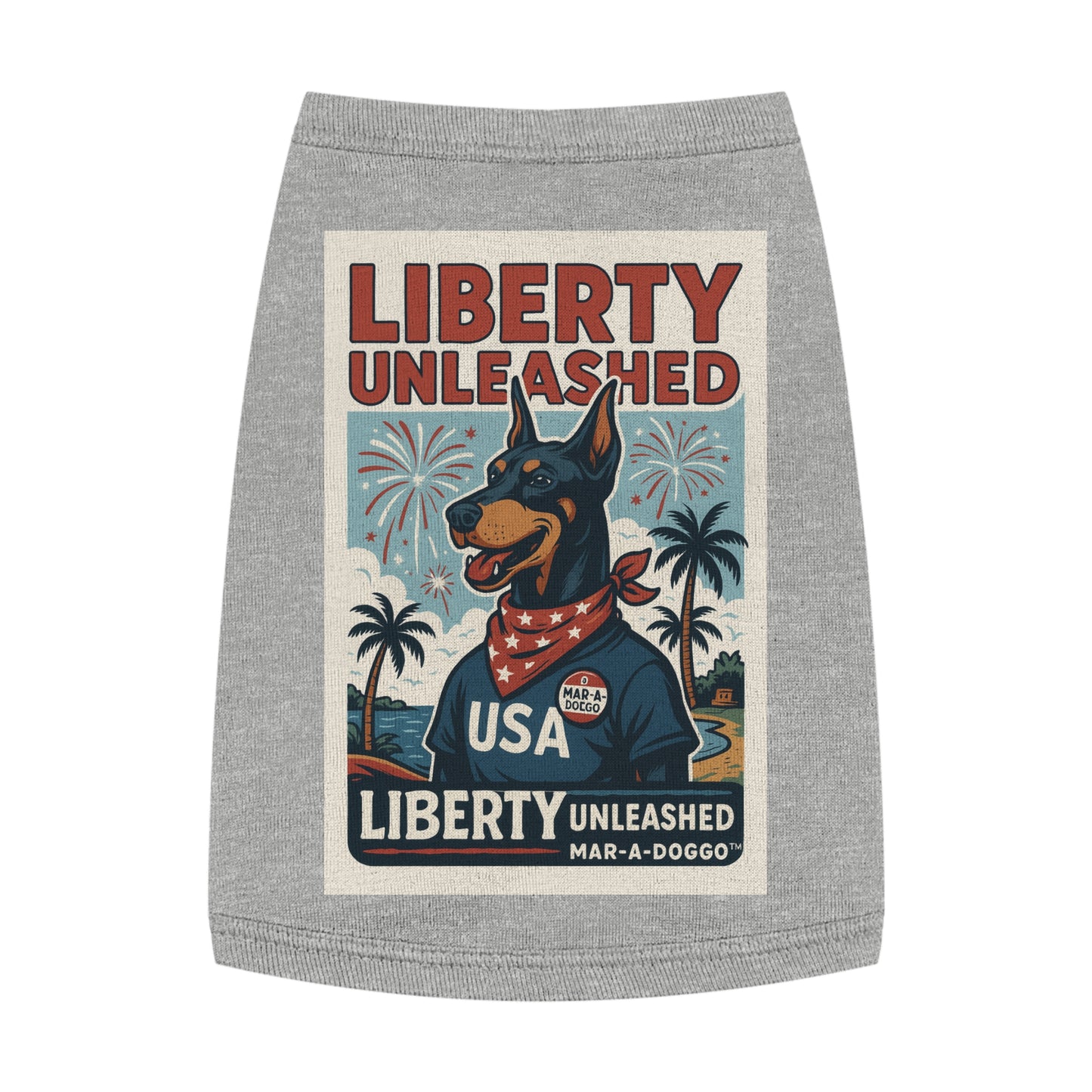 Dog Shirt - "Liberty Unleashed" USA Patriotic Dog Tank