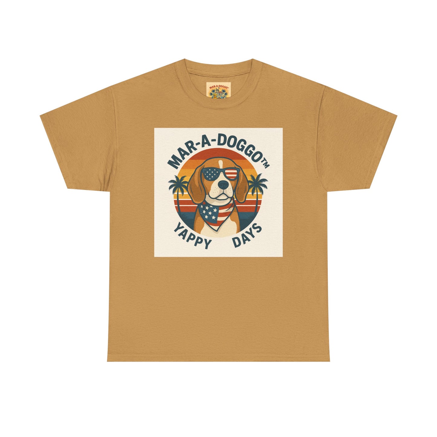 Mar-A-Doggo Tee – Retro Beach Dog Graphic T-Shirt (“Yappy Days”)