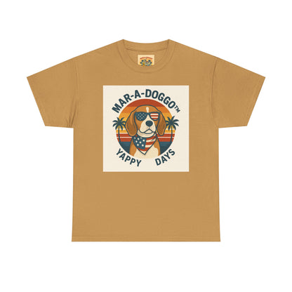 Mar-A-Doggo Tee – Retro Beach Dog Graphic T-Shirt (“Yappy Days”)