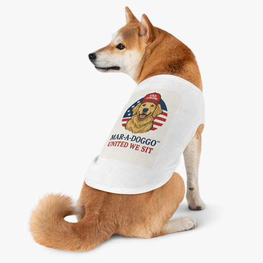 Patriotic 'Mar-A-Doggo' Dog Shirt — USA Strong Golden Retriever Tee