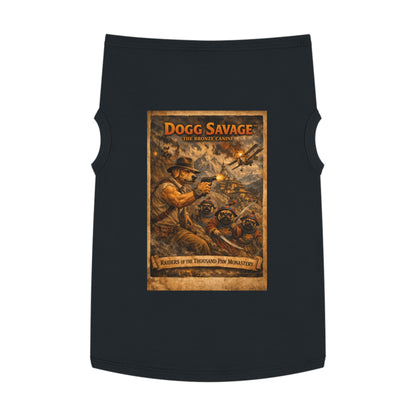 Dogg Savage Pet Tank Top — "Raiders of the Thousand Paw Monastery" Graphic Dog Shirt