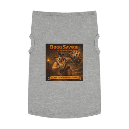 Dog Tank Top — "Dogg Savage: Escape from Palenque Temple" Adventure Graphic Dog Shirt