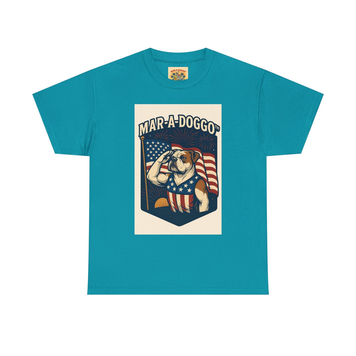 Mar-A-Doggo Patriotic Tee — American Flag Bulldog Graphic T-Shirt