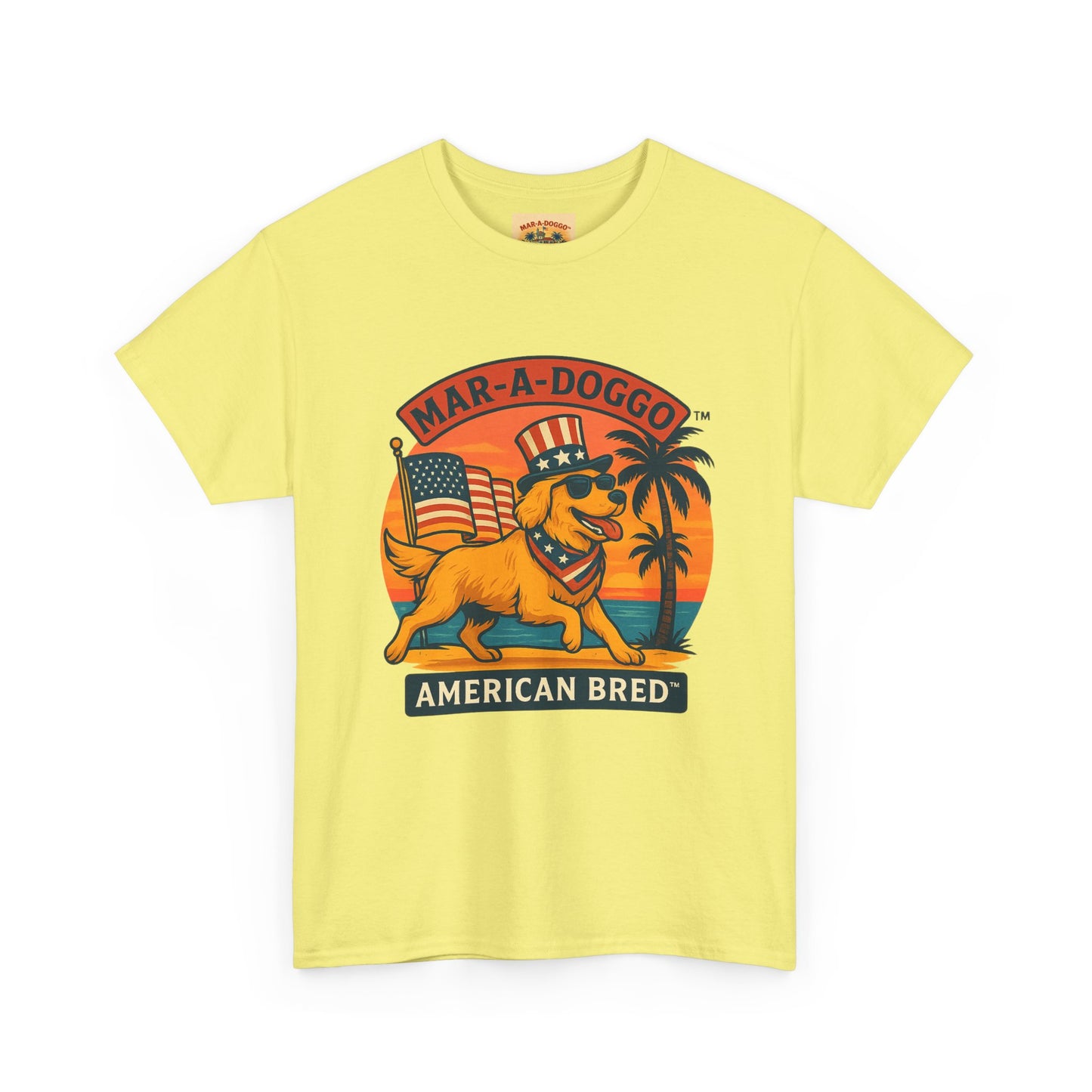 Mar-A-Doggo "American Bred" Tee — Patriotic Dog Graphic T-Shirt