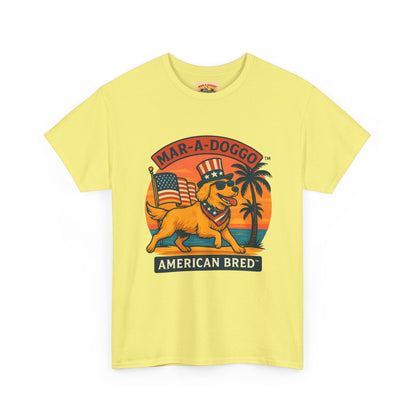 Mar-A-Doggo "American Bred" Tee — Patriotic Dog Graphic T-Shirt