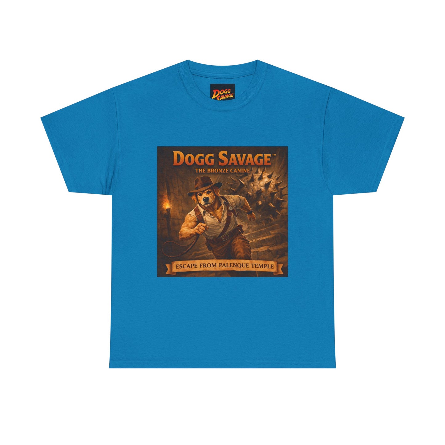 Graphic Tee — "Dogg Savage: Escape From Palenque Temple" Adventure Shirt