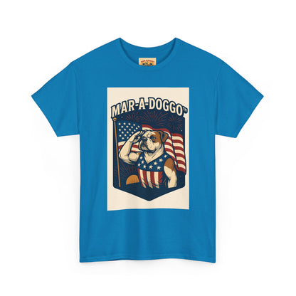 Mar-A-Doggo Patriotic Tee — American Flag Bulldog Graphic T-Shirt