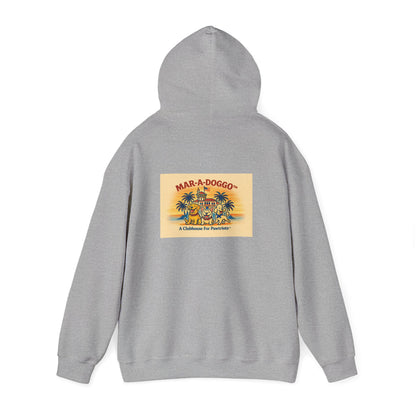 Navy Vintage 'Anchors Aweigh' Hoodie — 'Mar-A-Doggo' Retro Military Pet Design