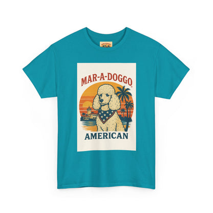 Mar-A-Doggo American T-Shirt — Retro Palm Beach Dog Graphic Tee