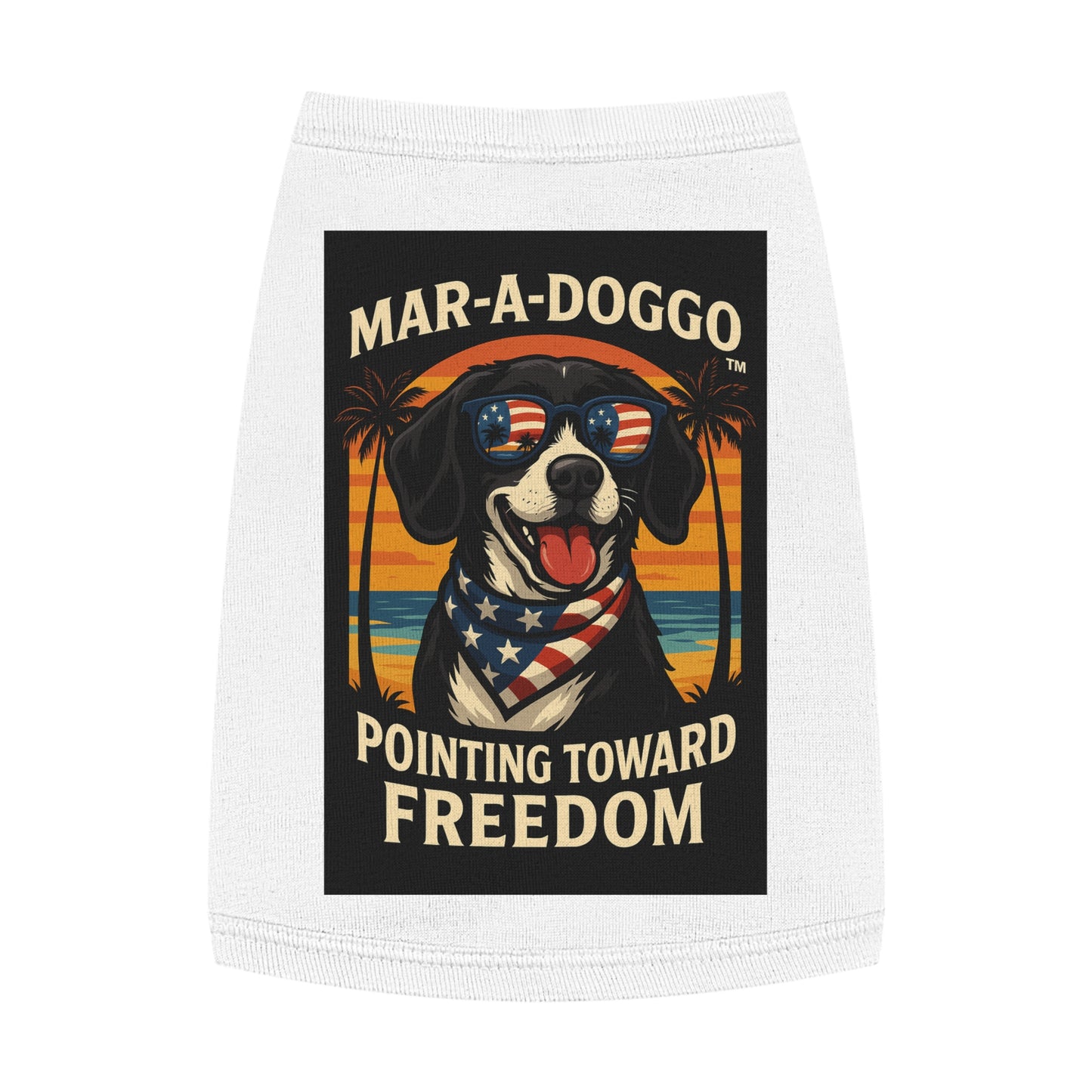 Patriotic 'Mar-A-Doggo Pointing Toward Freedom' Dog Shirt