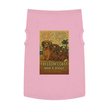 Freedom Coast Pet Tank Top — "Freedom Coast Mar‑A‑Doggo" Patriotic Summer Dog Shirt