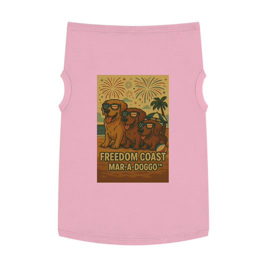 Freedom Coast Pet Tank Top — "Freedom Coast Mar‑A‑Doggo" Patriotic Summer Dog Shirt