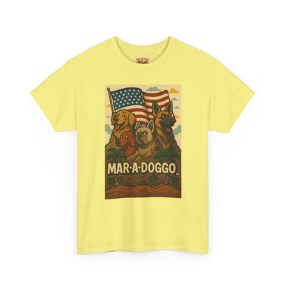 Mar-a-Doggo Patriotic Dog Tee — Vintage American Flag Dog Graphic T-Shirt