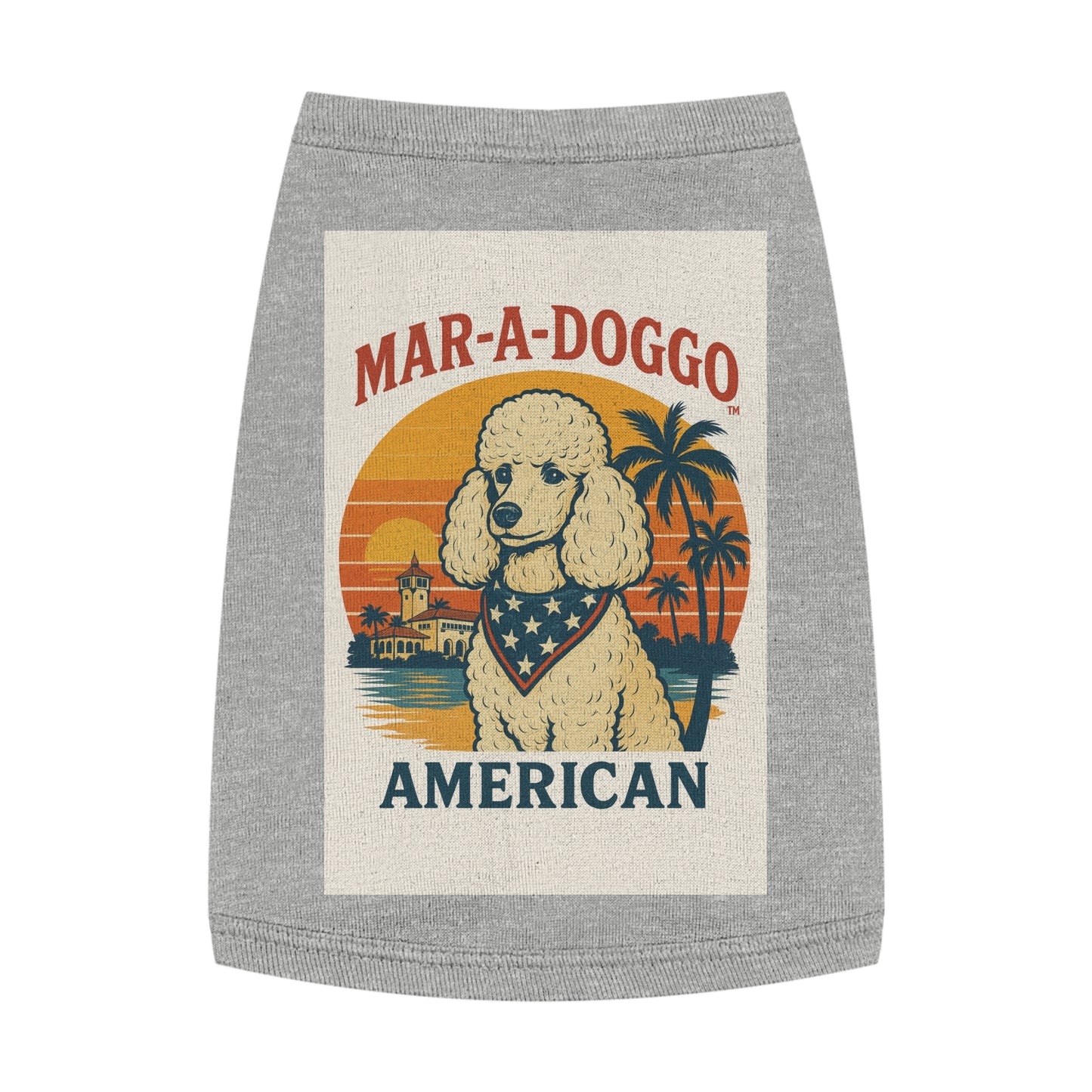 Mar-A-Doggo "American" Poodle Pet Tank Top — Retro Patriotic Dog Shirt