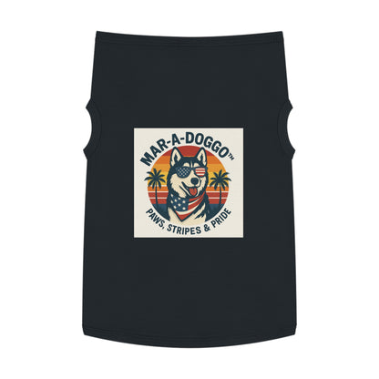 Dog Shirt - "Mar-A-Doggo: Paws, Stripes & Pride" Patriotic Husky Tank