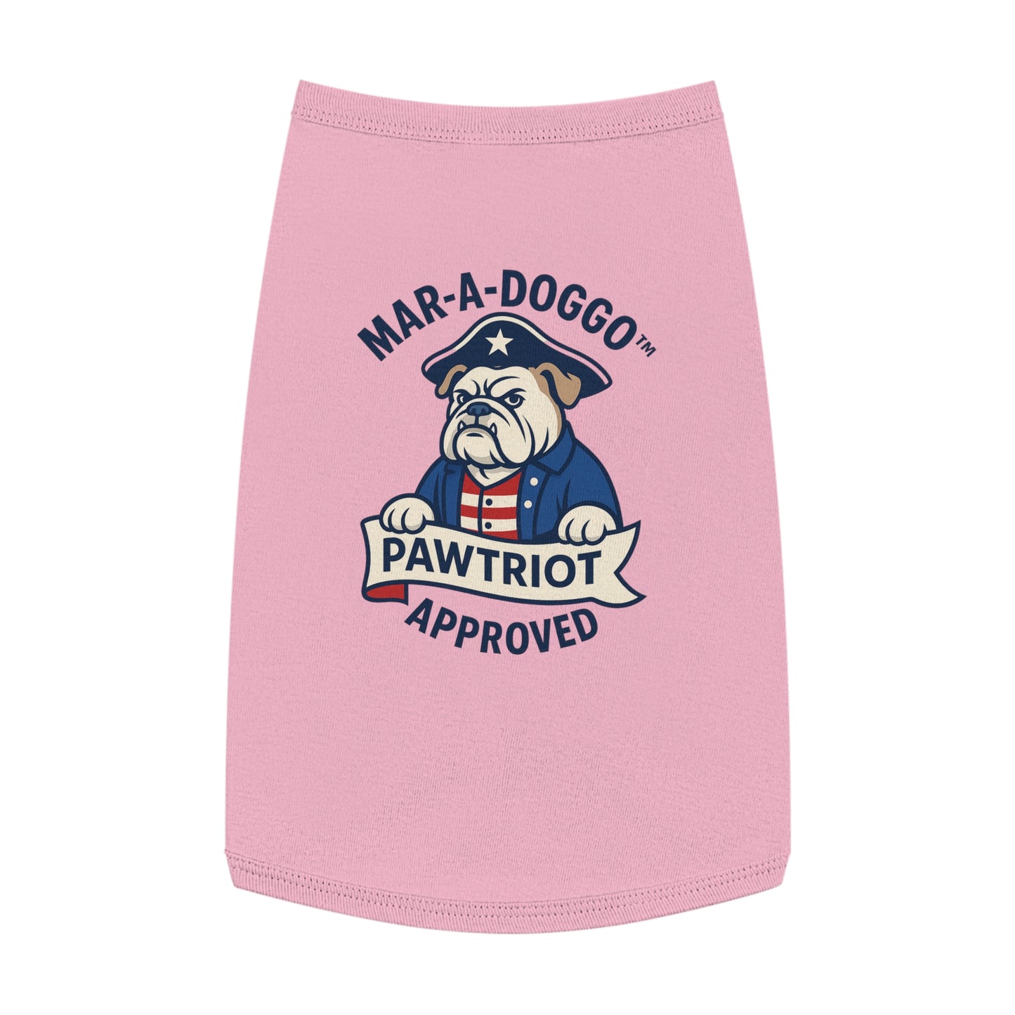 Pawtriot Pet Tank Top - "Mar-A-Doggo" Patriotic Bulldog Dog Shirt