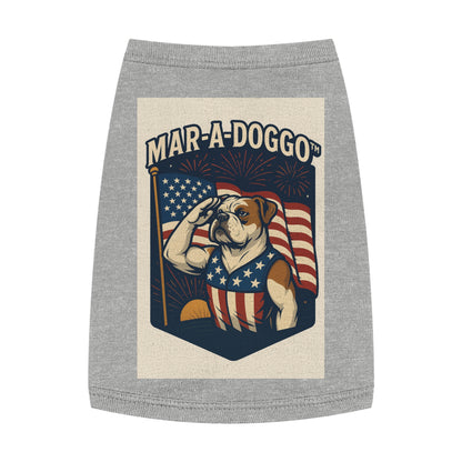Patriotic Dog Shirt — "Mar-a-Doggo" American Flag Bulldog