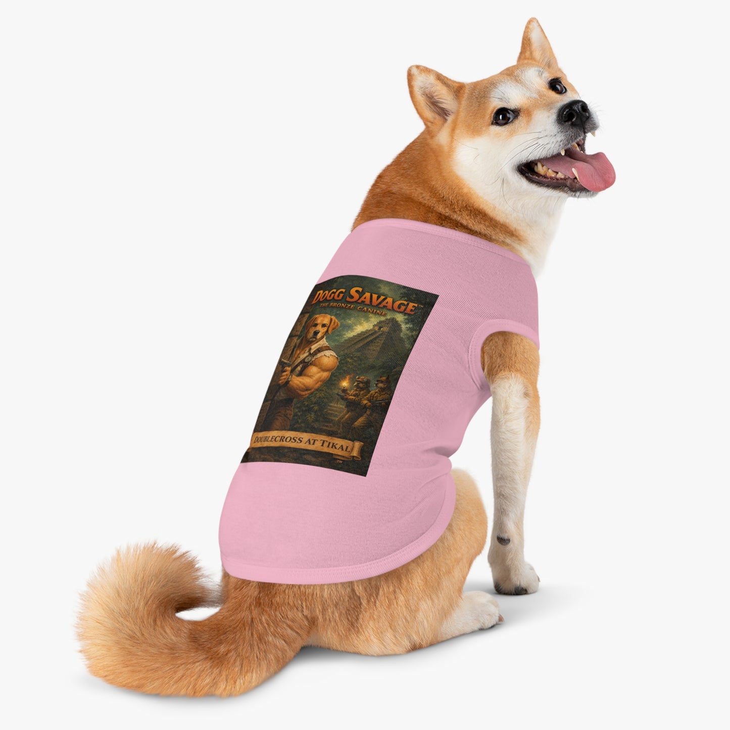 Dog Tank Top — "Dogg Savage: Doublecross at Tikal" Adventure Graphic Pet Shirt