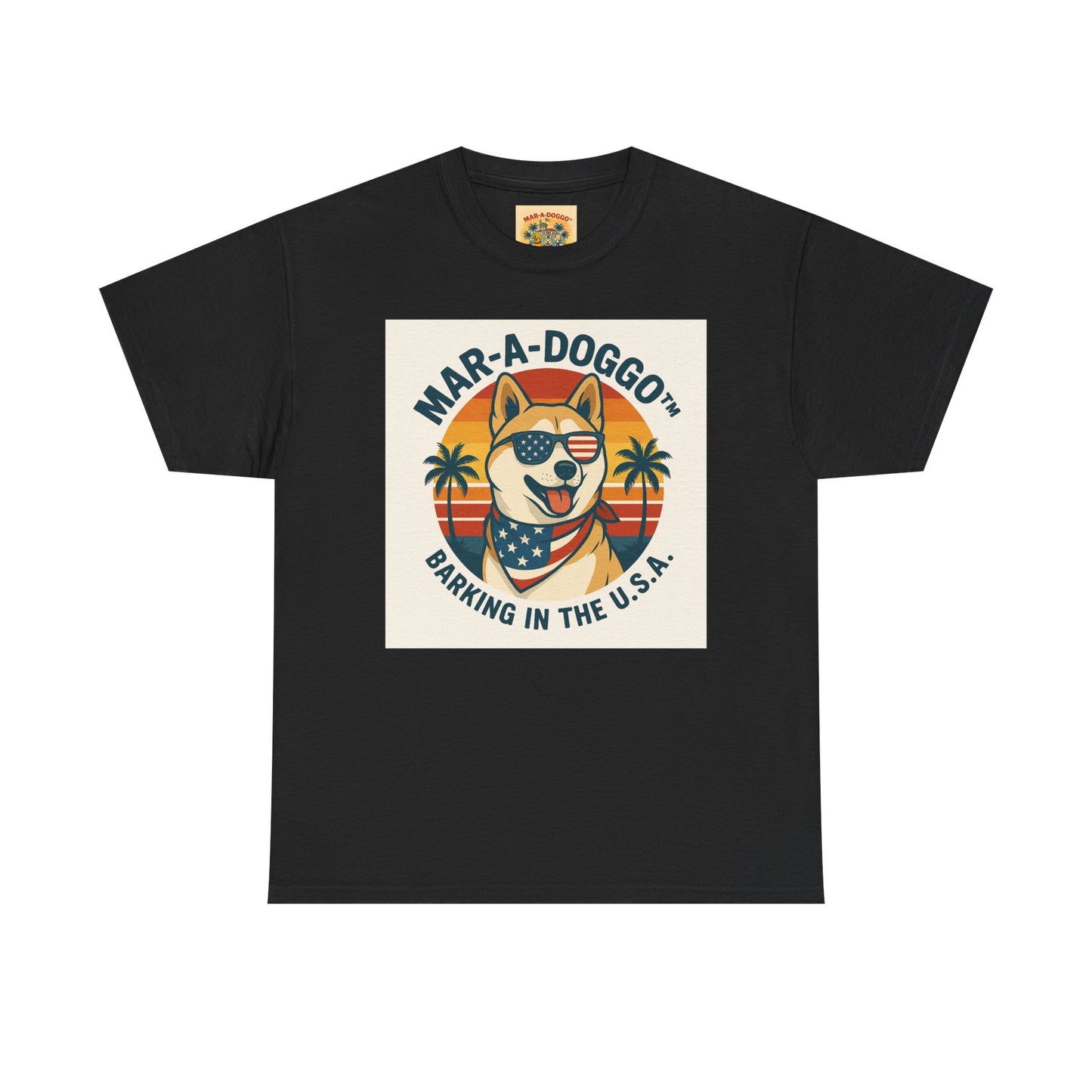 Mar-a-Doggo T-Shirt — 'Mar-A-Doggo: Barking in the U.S.A.' Retro Patriotic Dog Tee
