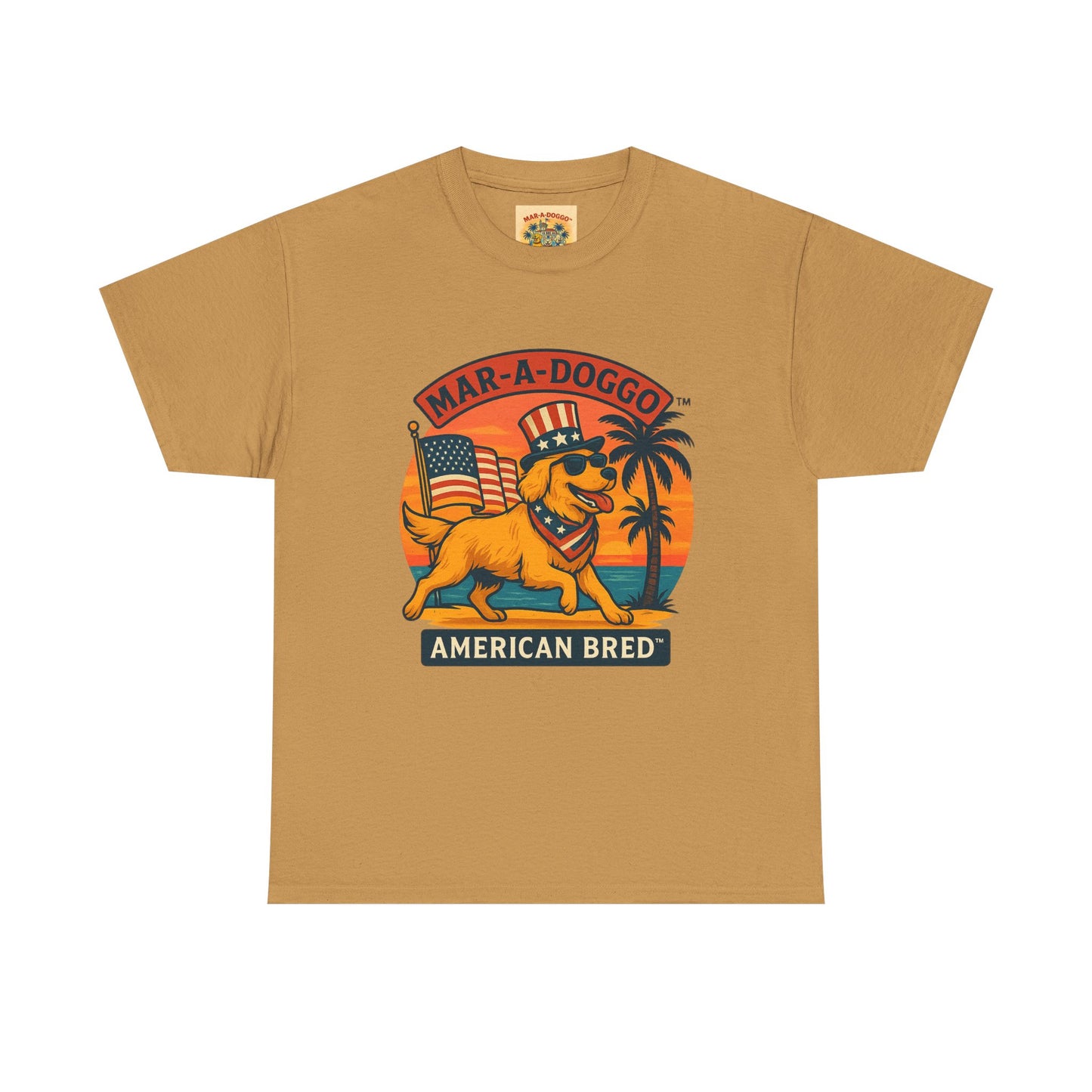 Mar-A-Doggo "American Bred" Tee — Patriotic Dog Graphic T-Shirt