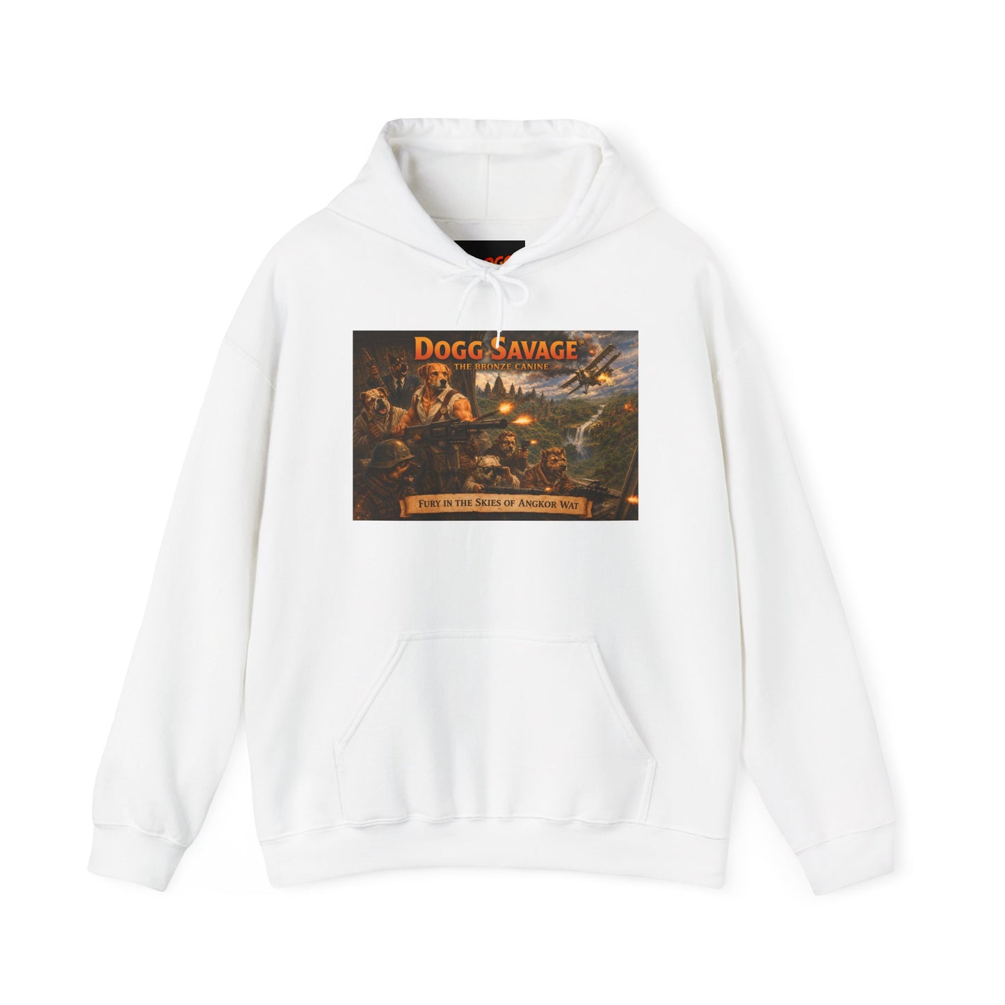 Dogg Savage Vintage Adventure Hoodie "Fury In The Skies Of Angkor Wat" — Retro Logo Pullover