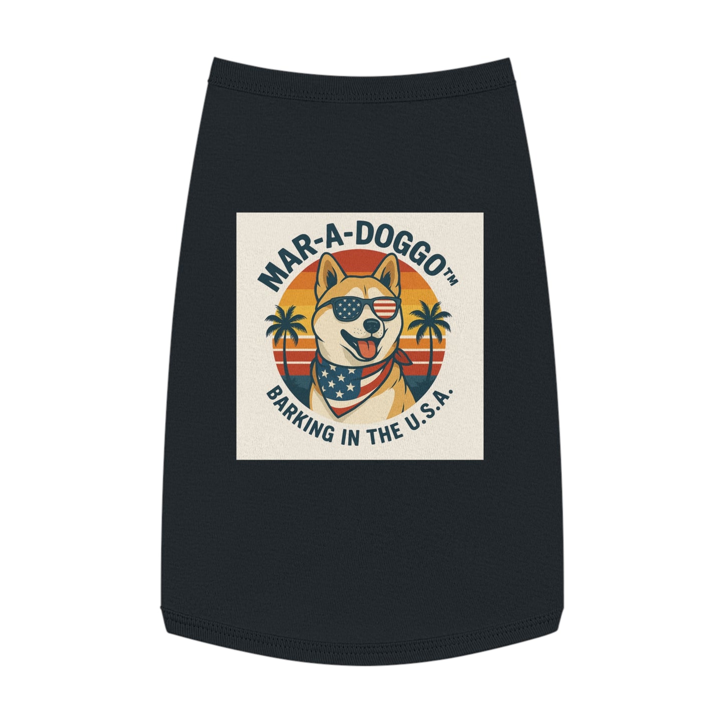 Patriotic Dog Tank Top – “Mar-A-Doggo: Barking in the U.S.A.” Pet Tee