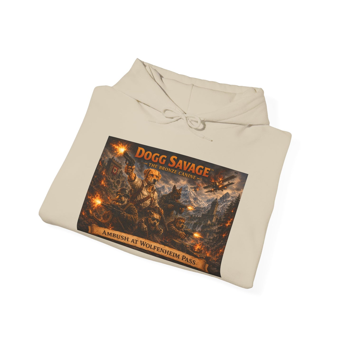 Dogg Savage Graphic Hoodie "Ambush At Wolfenheim Pass — Vintage Warrior Album Art Sweatshirt