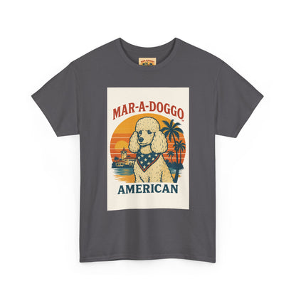 Mar-A-Doggo American T-Shirt — Retro Palm Beach Dog Graphic Tee