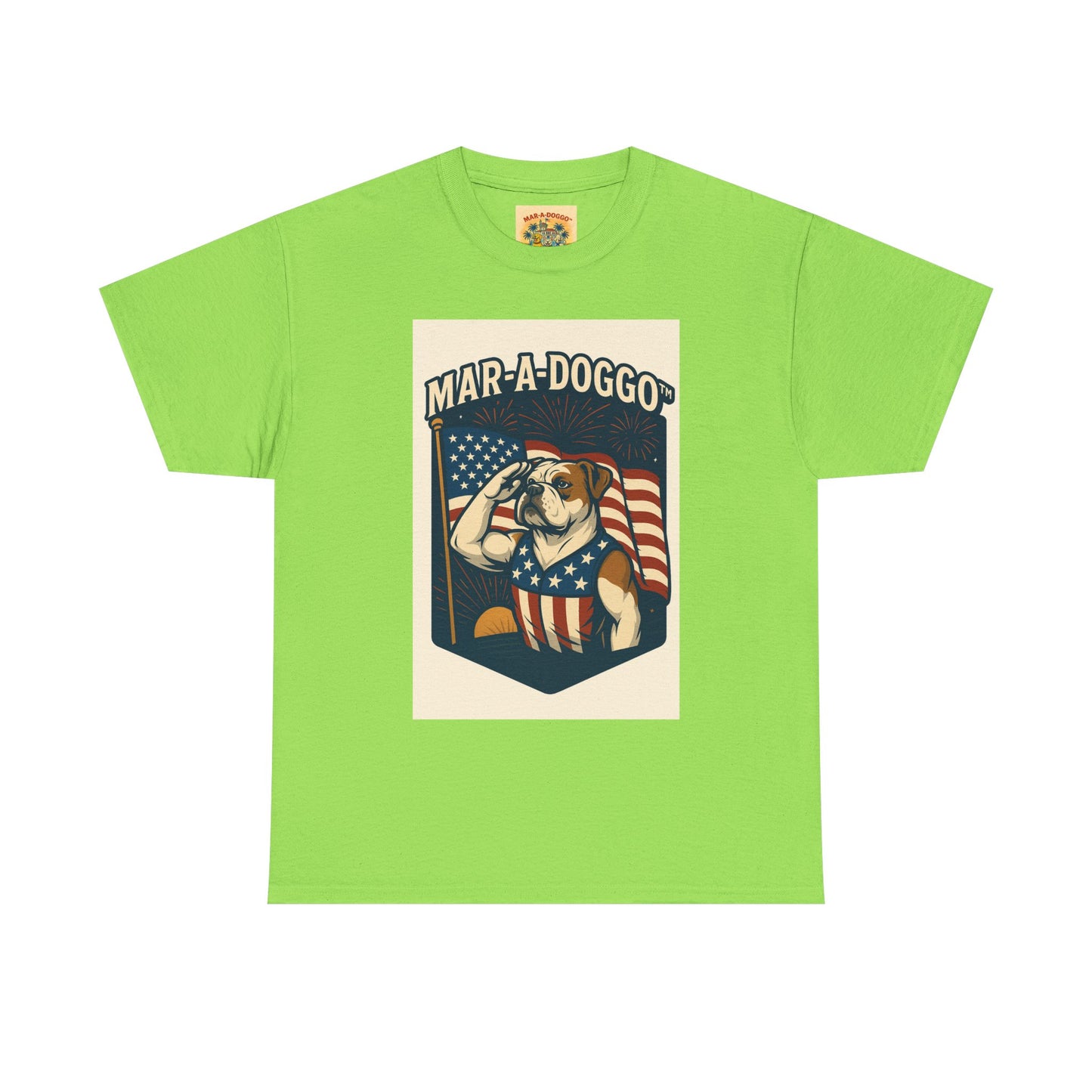 Mar-A-Doggo Patriotic Tee — American Flag Bulldog Graphic T-Shirt