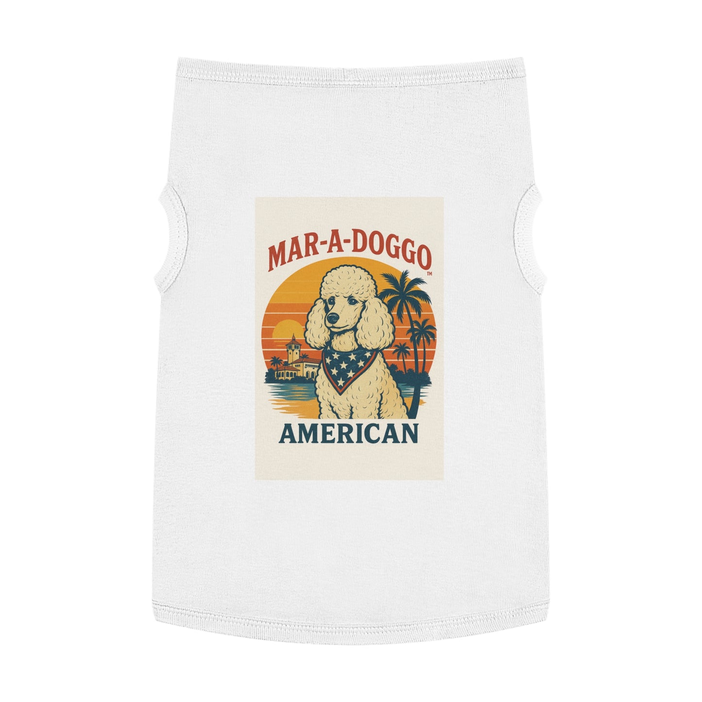 Mar-A-Doggo "American" Poodle Pet Tank Top — Retro Patriotic Dog Shirt