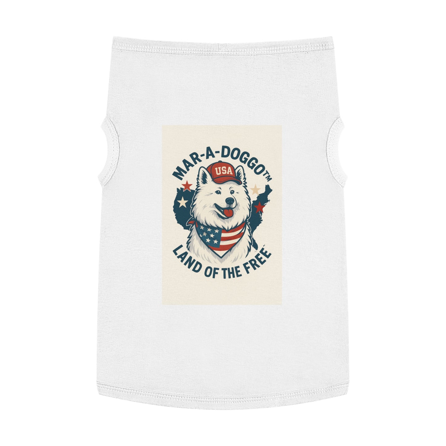 Patriotic Pet Tank Top — "Mar-A-Doggot: Land of the Free" Dog Shirt
