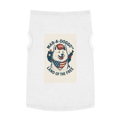 Patriotic Pet Tank Top — "Mar-A-Doggot: Land of the Free" Dog Shirt