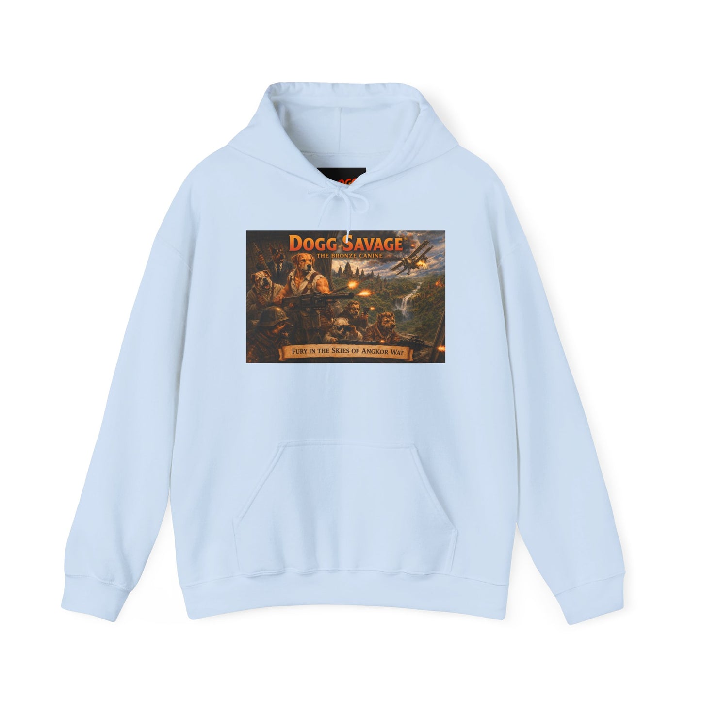 Dogg Savage Vintage Adventure Hoodie "Fury In The Skies Of Angkor Wat" — Retro Logo Pullover