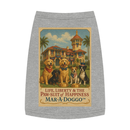 Dog Shirt — Mar‑A‑Doggo 'Life, Liberty & The Paw‑suit of Happiness' Vintage Dog Graphic