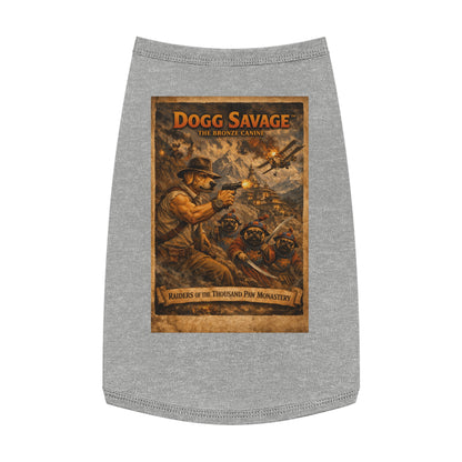 Dogg Savage Pet Tank Top — "Raiders of the Thousand Paw Monastery" Graphic Dog Shirt
