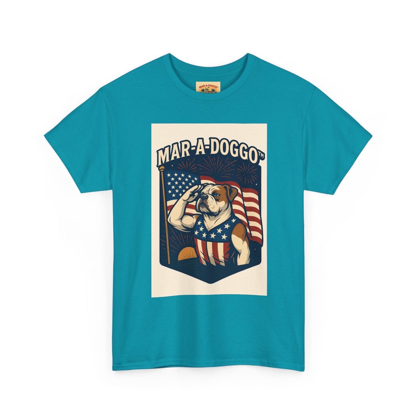Mar-A-Doggo Patriotic Tee — American Flag Bulldog Graphic T-Shirt