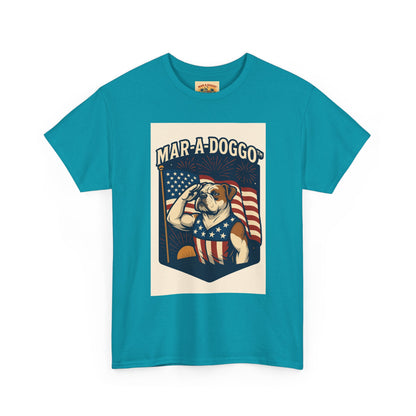 Mar-A-Doggo Patriotic Tee — American Flag Bulldog Graphic T-Shirt