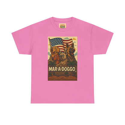 Mar-a-Doggo Patriotic Dog Tee — Vintage American Flag Dog Graphic T-Shirt