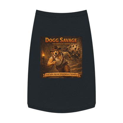 Dog Tank Top — "Dogg Savage: Escape from Palenque Temple" Adventure Graphic Dog Shirt
