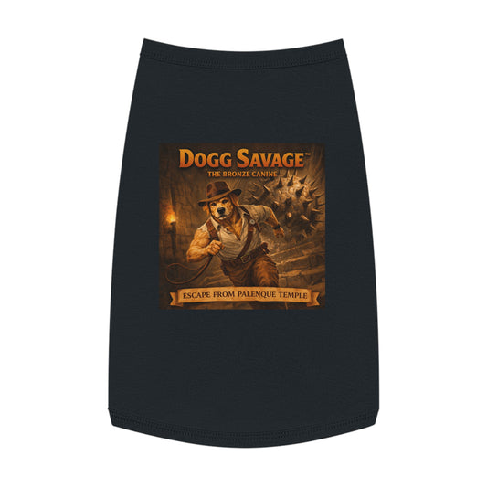 Dog Tank Top — "Dogg Savage: Escape from Palenque Temple" Adventure Graphic Dog Shirt