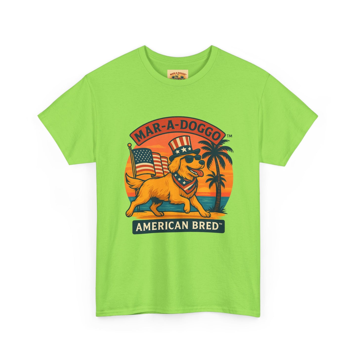 Mar-A-Doggo "American Bred" Tee — Patriotic Dog Graphic T-Shirt