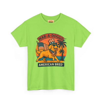 Mar-A-Doggo "American Bred" Tee — Patriotic Dog Graphic T-Shirt