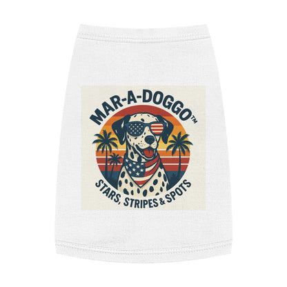 Patriotic Dog Tank Top - "Mar-A-Doggo" Stars, Stripes & Spots Dog Shirt