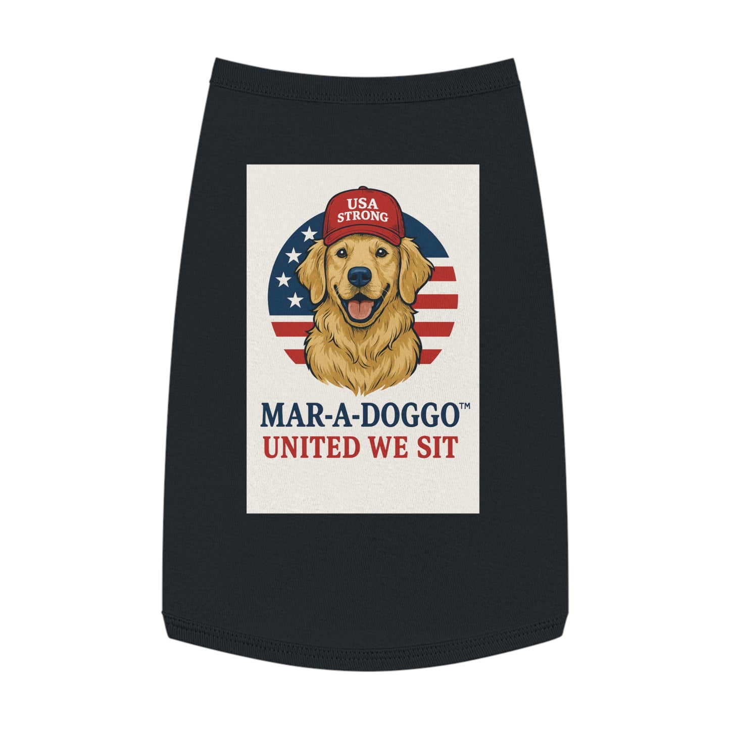 Patriotic 'Mar-A-Doggo' Dog Shirt — USA Strong Golden Retriever Tee